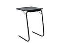 Foldable Table Adjustable Tray Laptop Desk with Removable Cup Holder-Black