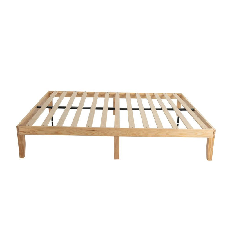 Warm Wooden Natural Bed Base Frame &