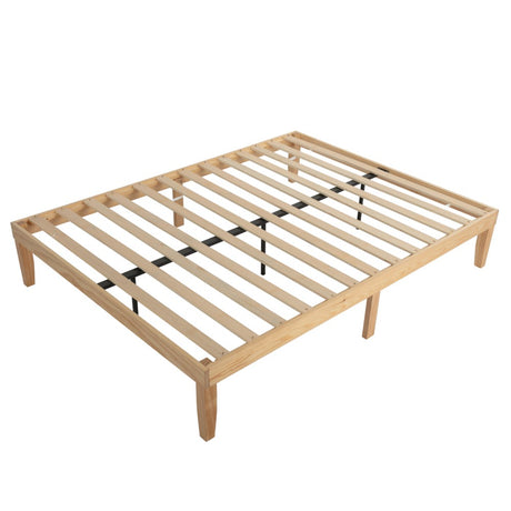 Warm Wooden Natural Bed Base Frame – King Single