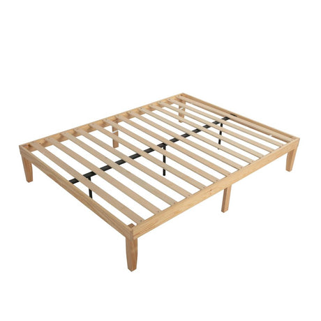 Warm Wooden Natural Bed Base Frame – King Single