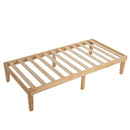 Single Size Warm Wooden Natural Bed Base Frame