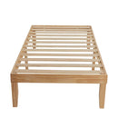 Single Size Warm Wooden Natural Bed Base Frame