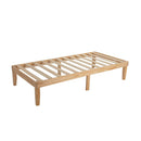 Single Size Warm Wooden Natural Bed Base Frame