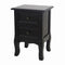 French Bedside Table Nightstand Black Set of 2