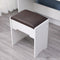 Fidel Vanity Set with Cushioned Stool and Lighted Mirror- White