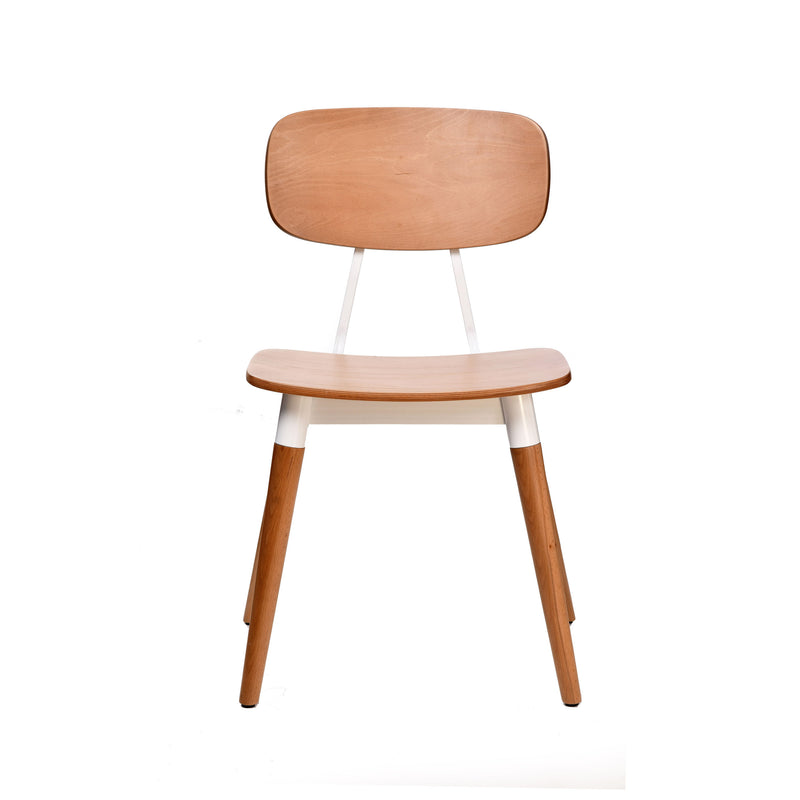 Felix Chair - Ply Seat - Lancaster Oak - White Frame