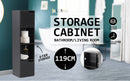 La Bella 119cm Black Bathroom Storage Cabinet Tall Slim