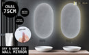 La Bella LED Wall Mirror Oval Touch Anti-Fog Makeup Decor Bathroom Vanity 50 x 75cm