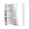 La Bella White Bathroom Mirror Cabinet Wall Twin Door Shaving Storage 60 x 72 cm