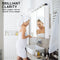 La Bella White Bathroom Mirror Cabinet Wall Twin Door Shaving Storage 75 x 72 cm