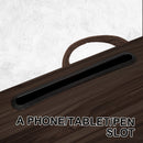 Kandaka Iron Grey Oak Lap Desk Laptop Tablet Stand Cushioned Lapdesk Cup Holder