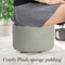 La Bella Grey Fabric Ottoman Round Wooden Leg Foot Stool