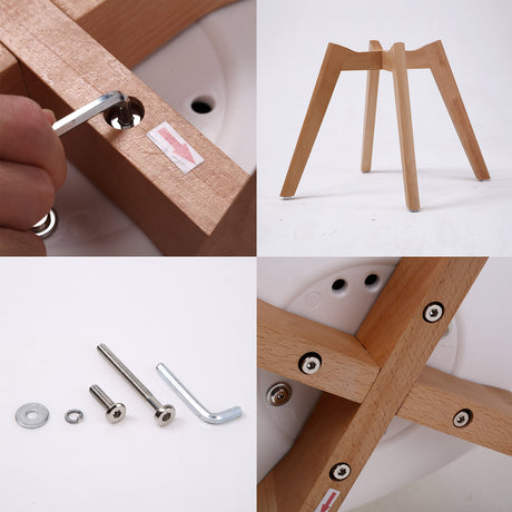 La Bella 4 Set White Retro Dining Cafe Chair Padded Seat