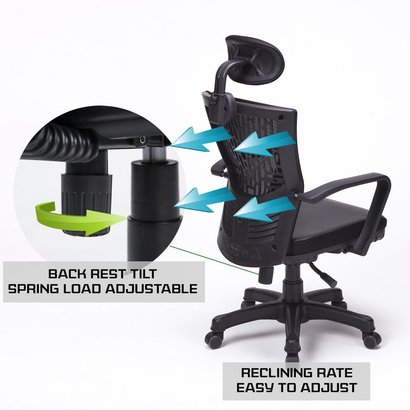 Korean Black Office Chair Ergonomic Chill