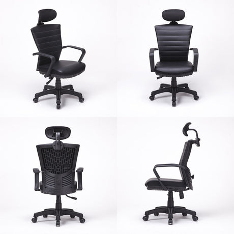 Korean Black Office Chair Ergonomic Cozy
