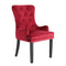 La Bella Bordeaux Red French Provincial Dining Chair Ring Studded Lisse Velvet Rubberwood