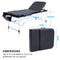 Forever Beauty Black Portable Beauty Massage Table Bed Therapy Waxing 3 Fold 70cm Aluminium