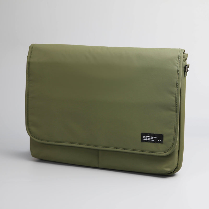 ST'9 L size 15.6/16 inch Khaki Laptop Sleeve Padded Shoulder Bag Travel Carry Case LATO