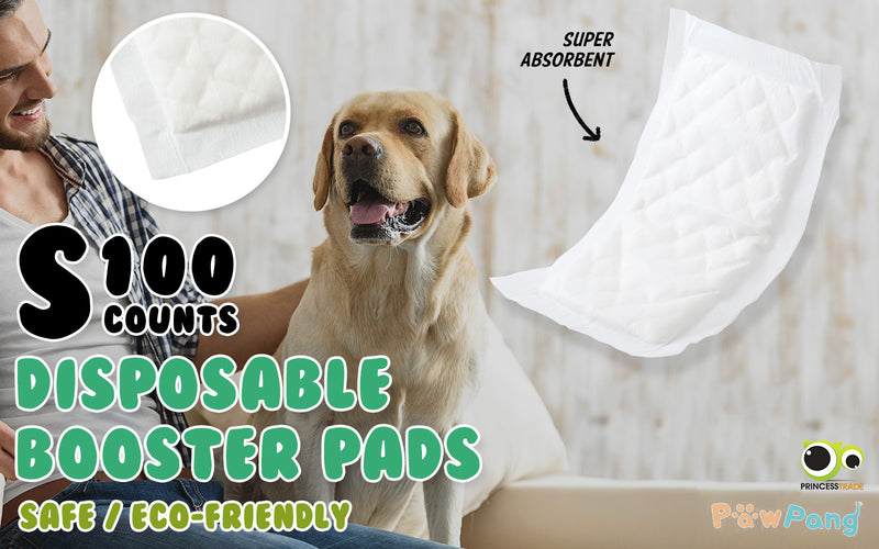 PawPang 100 Ct S Pet Dog Diaper Liners Booster Pads Disposable Adhesive
