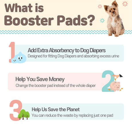 PawPang 100 Ct S Pet Dog Diaper Liners Booster Pads Disposable Adhesive