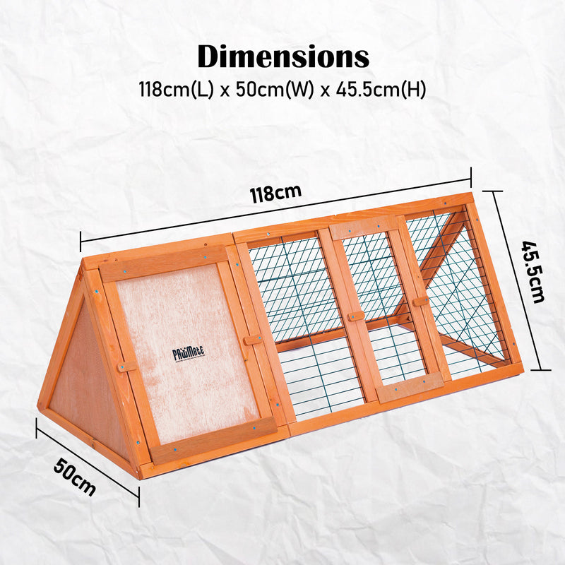 Paw Mate 118 x 50 x 45cm Rabbit Hutch Chicken Coop Triangle Cage Run