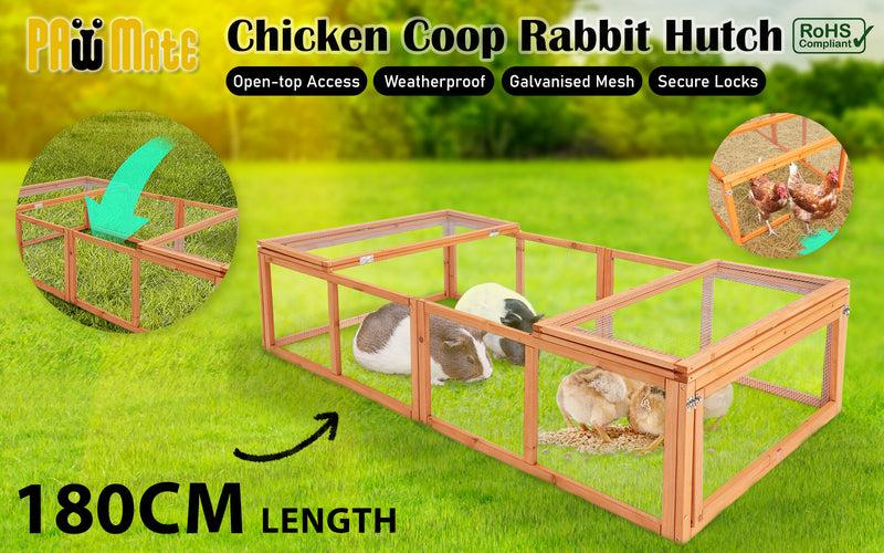 Paw Mate 180 x 90 x 48cm Chicken Coop Run Extension Rabbit Hutch Cage