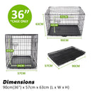 Paw Mate Wire Dog Cage Foldable Crate Kennel 36in with Tray