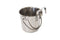 3.8L Stainless Steel Pet Parrot Feeder Dog Cat Bowl Water Bowls Flat Sided Bucket with Riveted Hooks