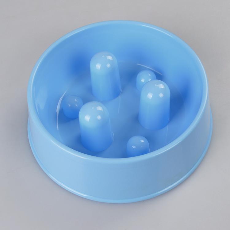 1 x Medium Pet Anti Gulp Feeder Bowl Dog Cat Puppy slow food Interactive Dish Blue