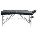 3 Fold Portable Aluminium Massage Table Massage Bed Beauty Therapy Black