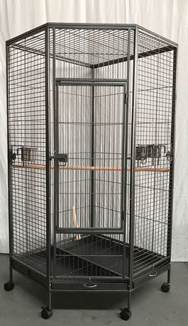 162cm Large Corner Bird Cage Pet Parrot Aviary Perch Castor Wheel