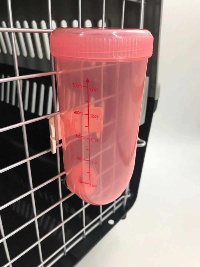 500ml Dog Cat Hamster Rabbit Water Bottle Hanging Drinking Dispenser Feeder Pink