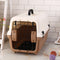 Medium Portable Plastic Dog Cat Pet Pets Carrier Travel Cage With Tray-Brown