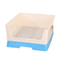 Medium Dog Potty Training Tray Pet Puppy Toilet Trays Loo Pad Mat With Wall Blue