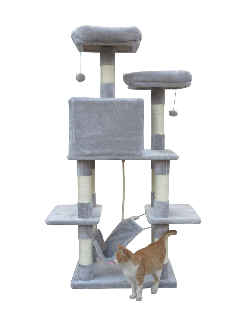 145 cm Cat Scratching Post Tree Scratcher Pole-Little Grey