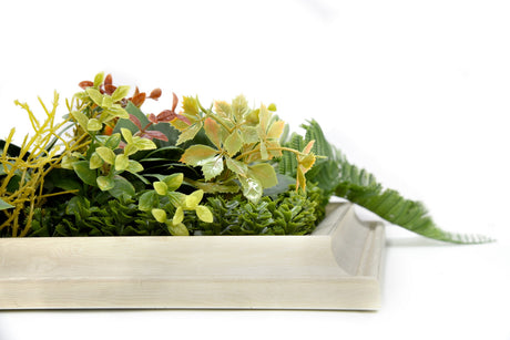 3D Green Artificial Plants Wall Panel Flower Wall With Frame Vertical Garden UV Resistant 33X33CM