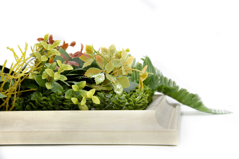 3D Green Artificial Plants Wall Panel Flower Wall With Frame Vertical Garden UV Resistant 33X33CM
