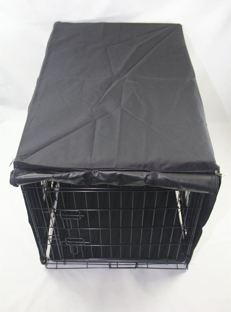 42' Dog Cat Rabbit Collapsible Crate Pet Cage Canvas Cover-Black