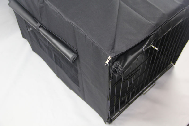 42' Dog Cat Rabbit Collapsible Crate Pet Cage Canvas Cover-Black