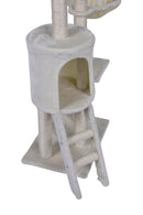 138cm Cat Scratching Post Tree Post House Tower with Ladder-Beige