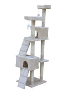 170cm Cat Scratching Post Tree Post House Tower with Ladder Furniture Beige