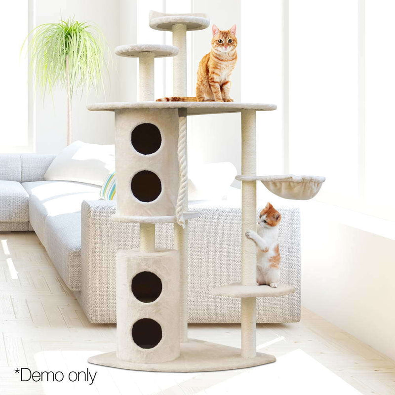 170cm XL Multi Level Cat Scratching Post Tree Post House Tower-Beige