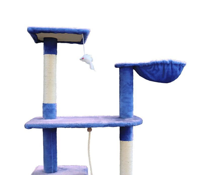 193cm Cat Scratching Tree Post Sisal Pole Scratching Post Scratcher Tower Condo Blue