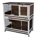 YES4PETS 118 cm XL Double Storey Rabbit Hutch Guinea Pig Cat Cage , Ferret cage Cat W Pull Out Tray