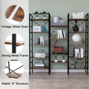 Industrial Shelf Bookshelf, Vintage Wood and Metal Bookcase Furniture for Home & Office