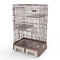 134 cm Brown Pet 3 Level Cat Cage House With Litter Tray And Storage Box