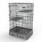 134 cm Grey Pet 3 Level Cat Cage House With Litter Tray And Storage Box