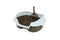 Small Portable Cat Kitten Rabbit Toilet Litter Box Tray with Scoop Brown