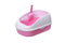 Medium Portable Cat Toilet Litter Box Tray with Scoop Pink