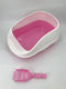 Large Portable Cat Toilet Litter Box Tray House with Scoop Pink